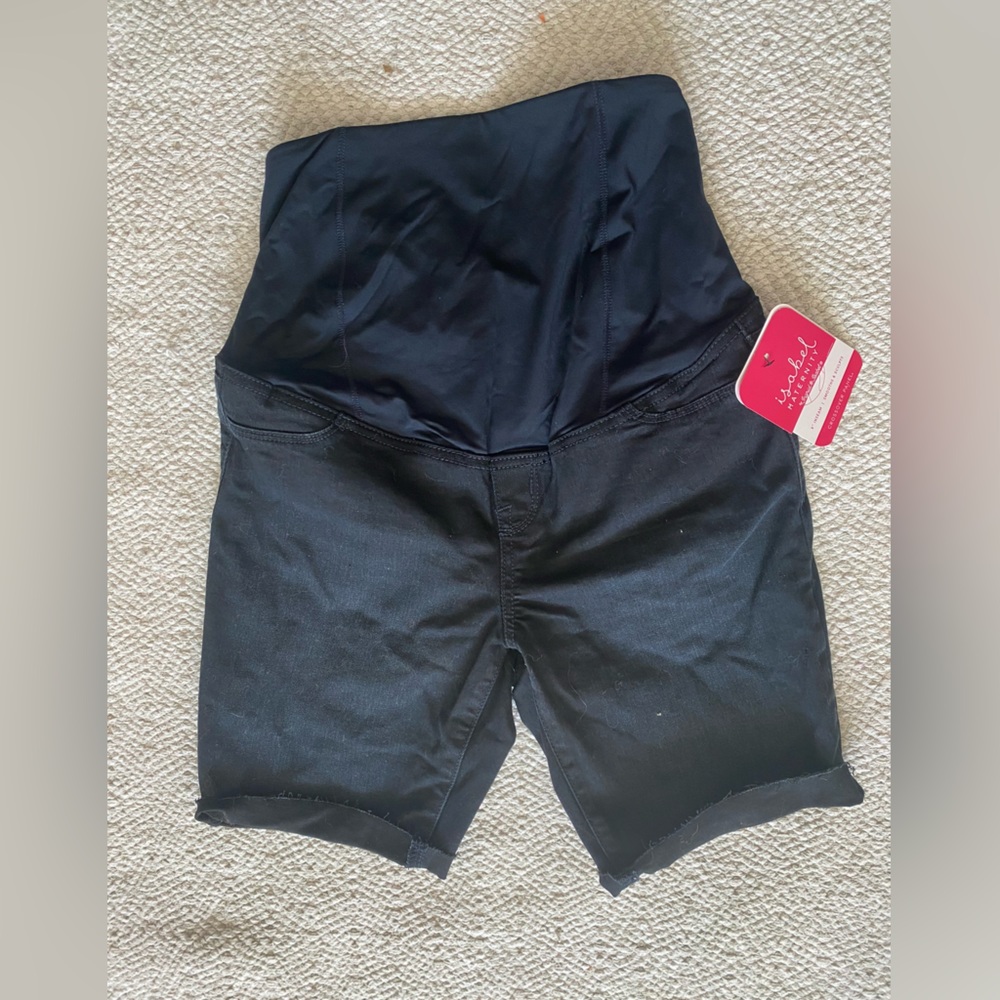 NWT Isabel Maternity Black Denim Shorts